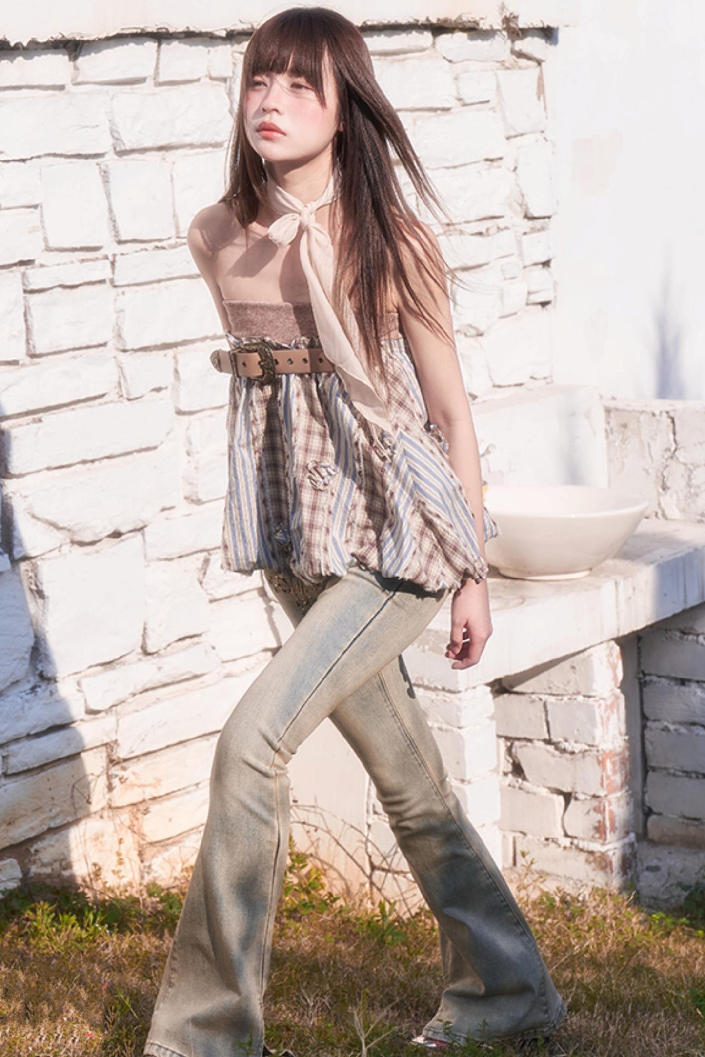 Vintage Aqua Slim Flare Jeans