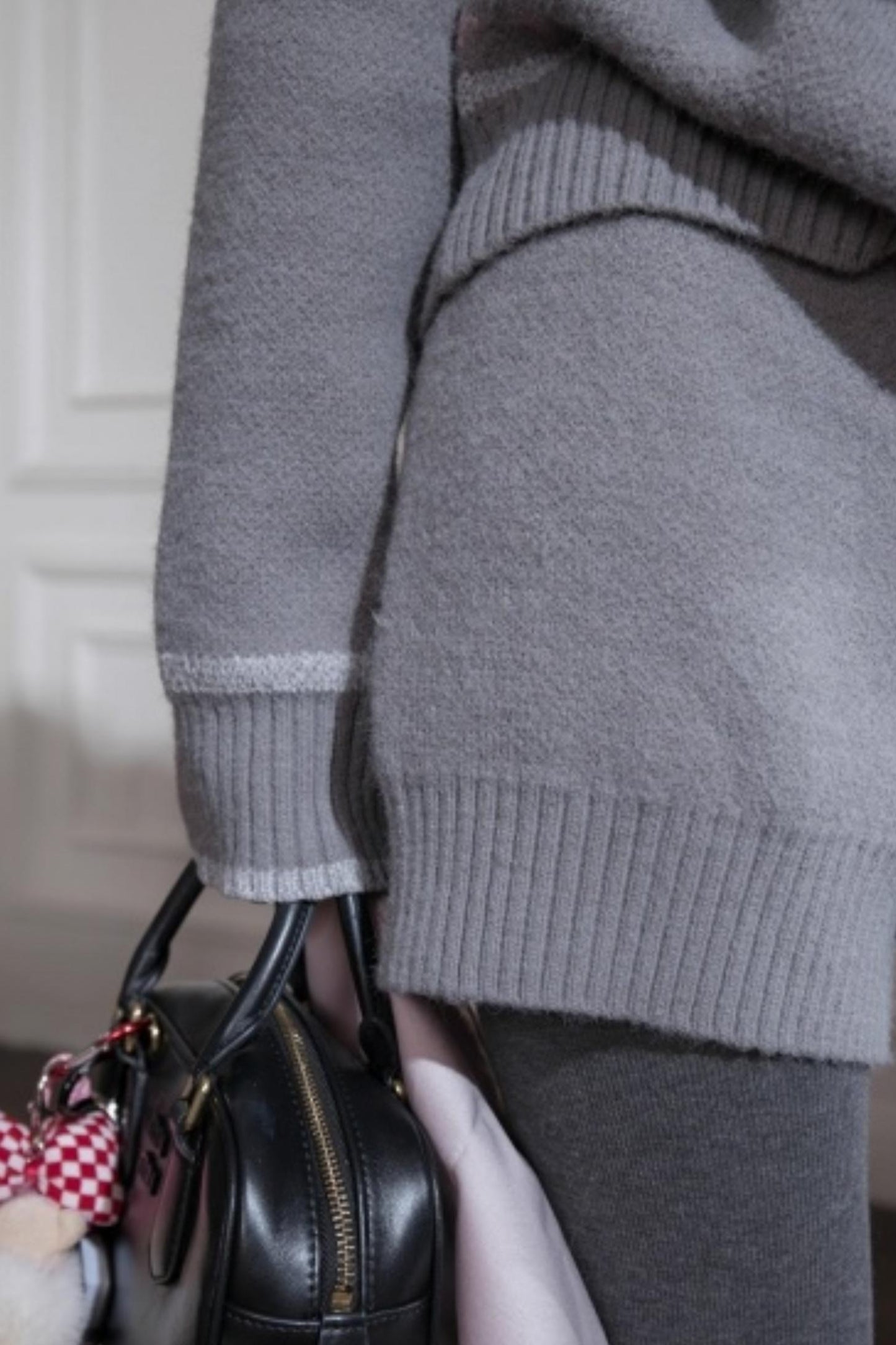 Cloud Gray Printed Sweater Set