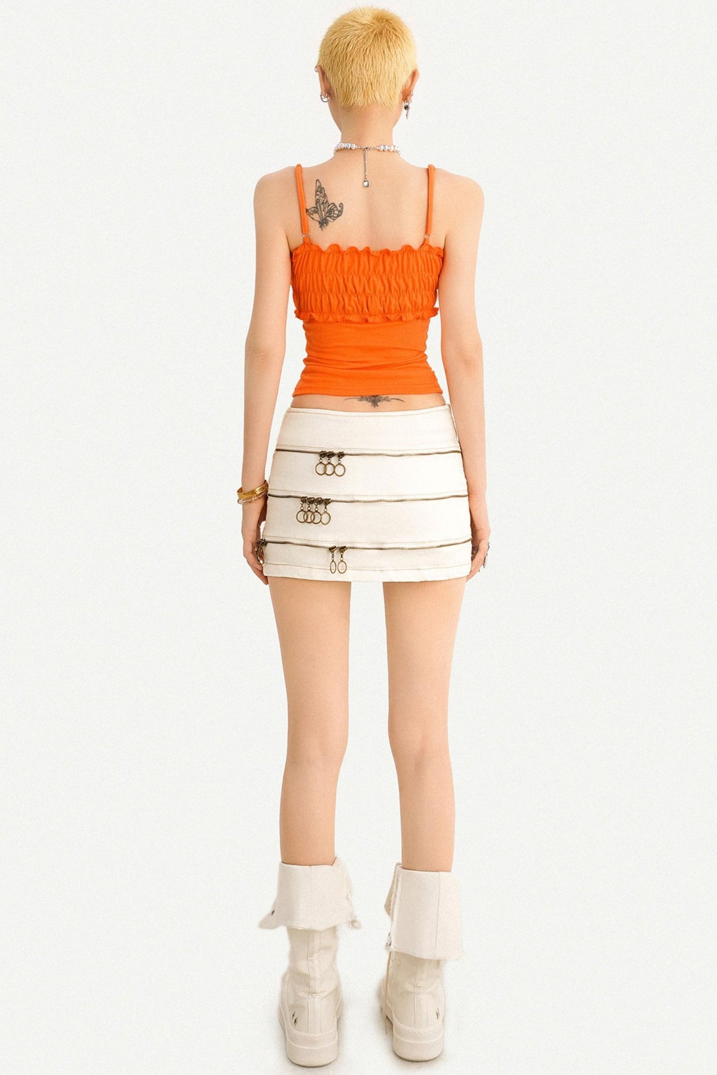 Dopamine Orange Beaded Camisole