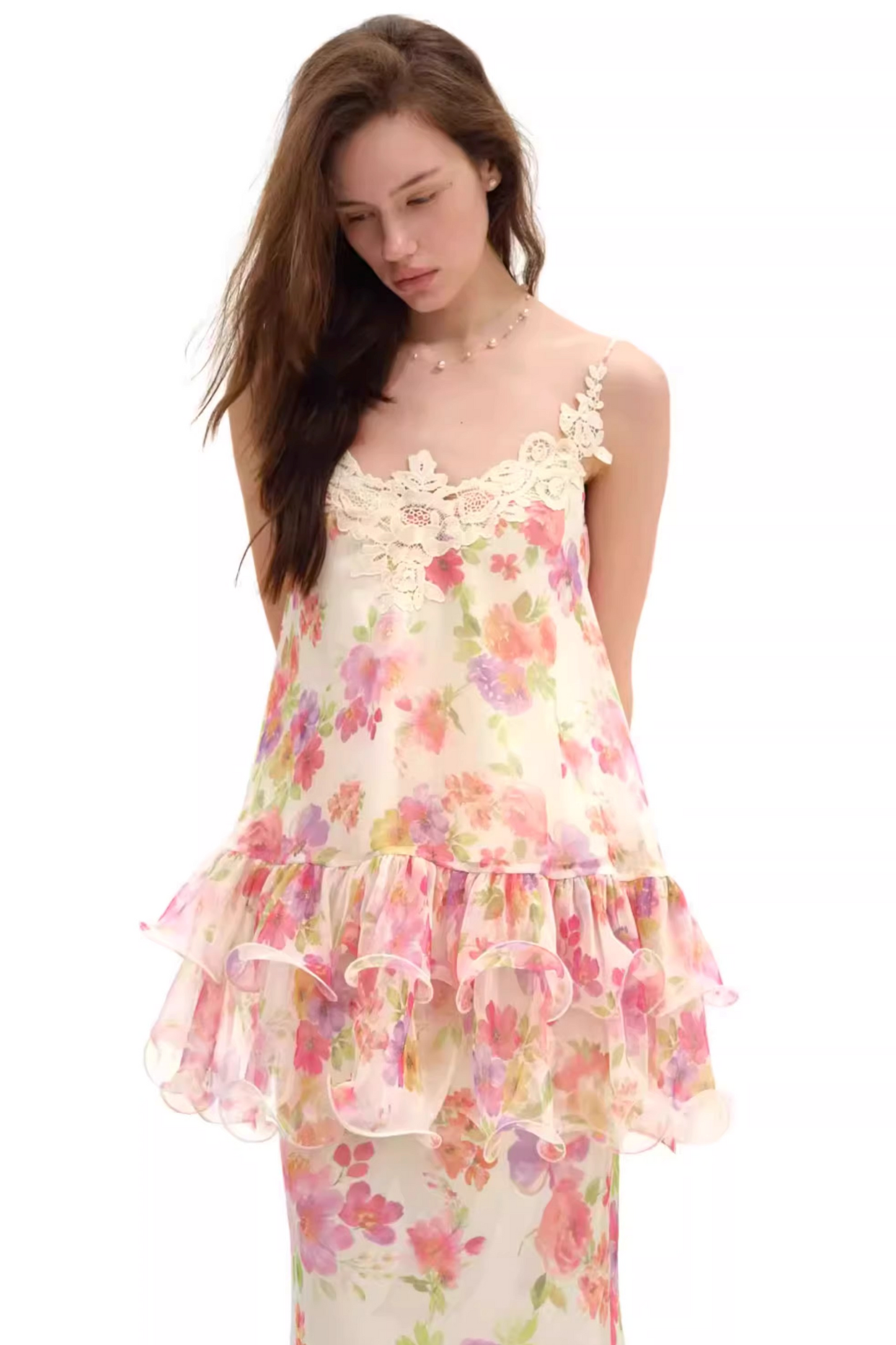 Floral Lace Fishtail Skirt Set-Up