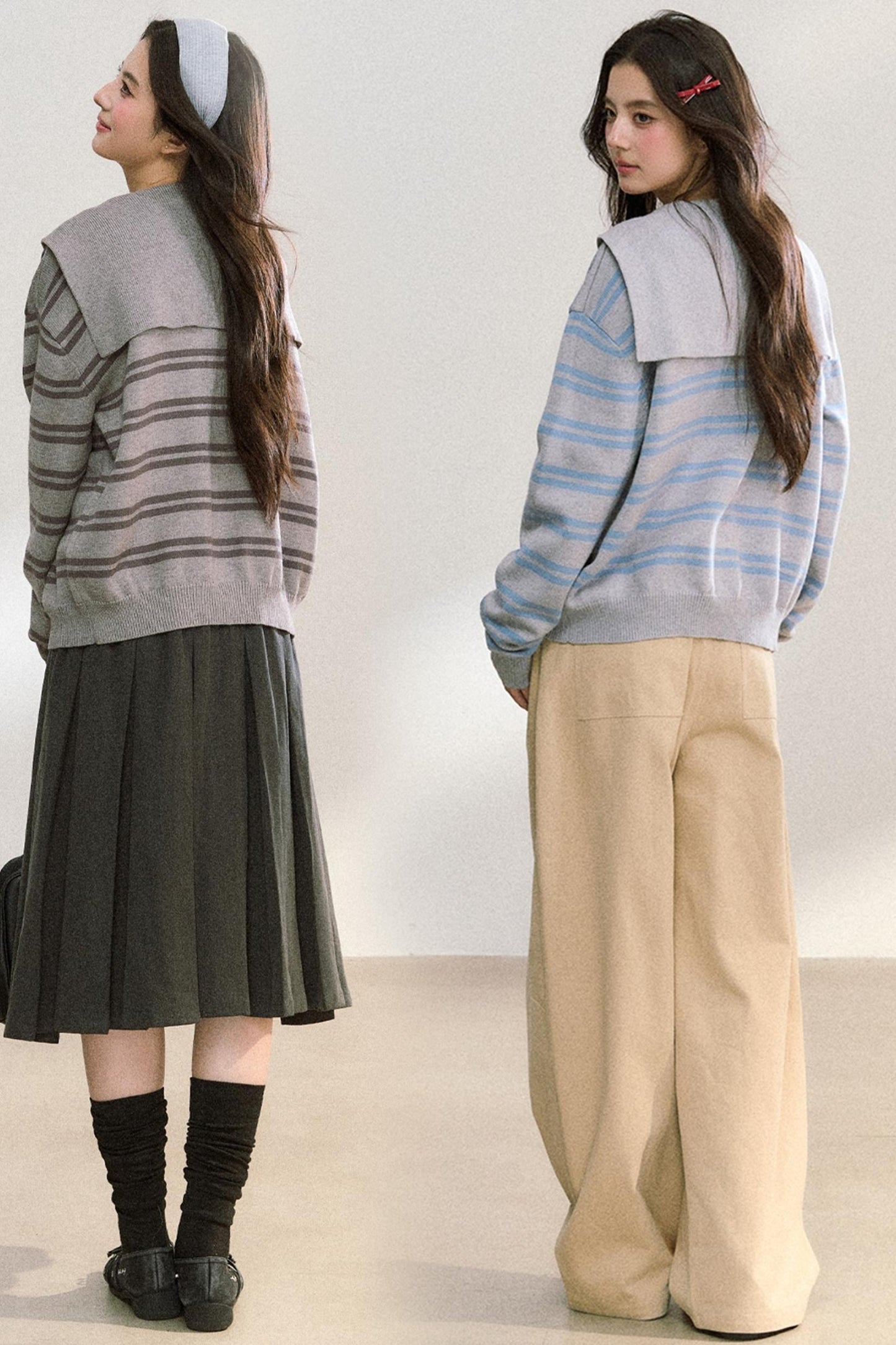 Striped Basic Cardigan Sweater