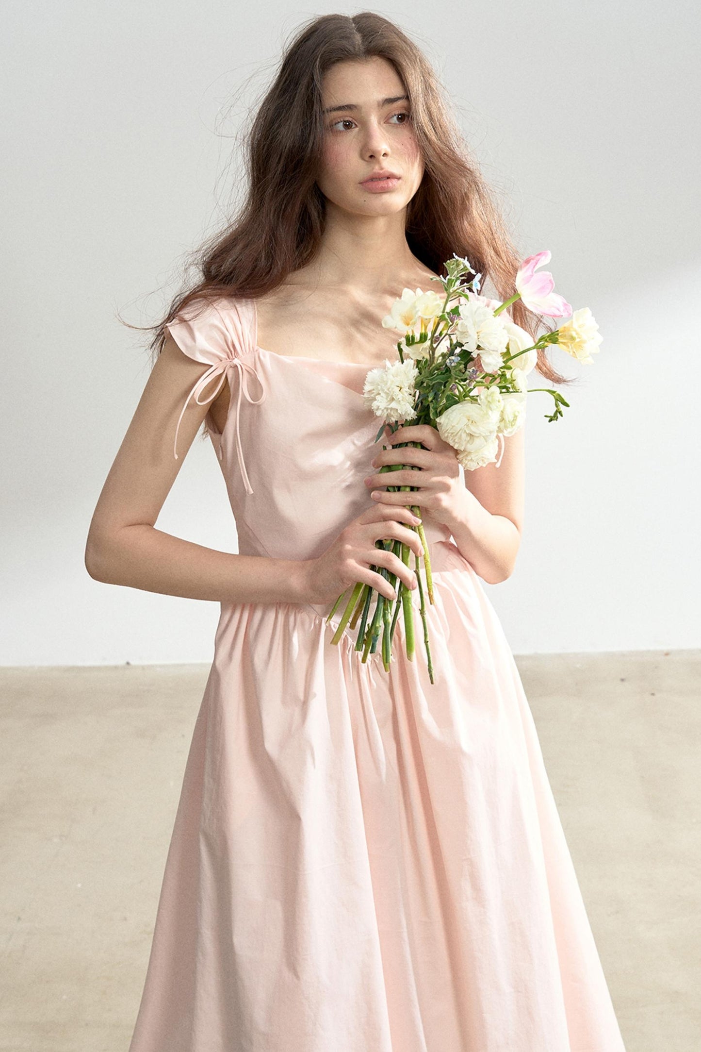 Pink Halter Midi Dress