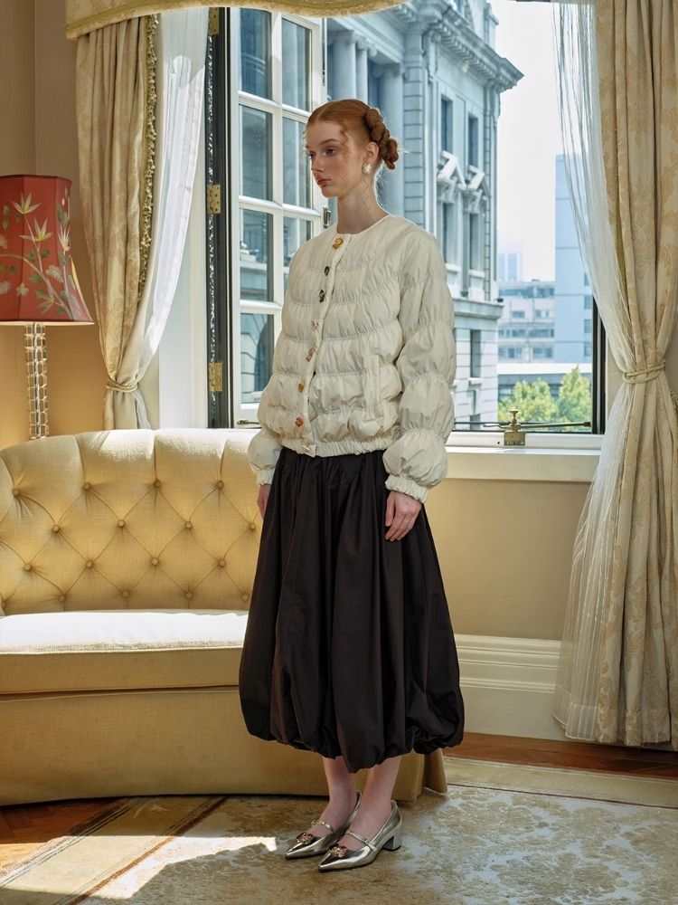 블랙 포드 페플럼 클라우드 홀터 스커트