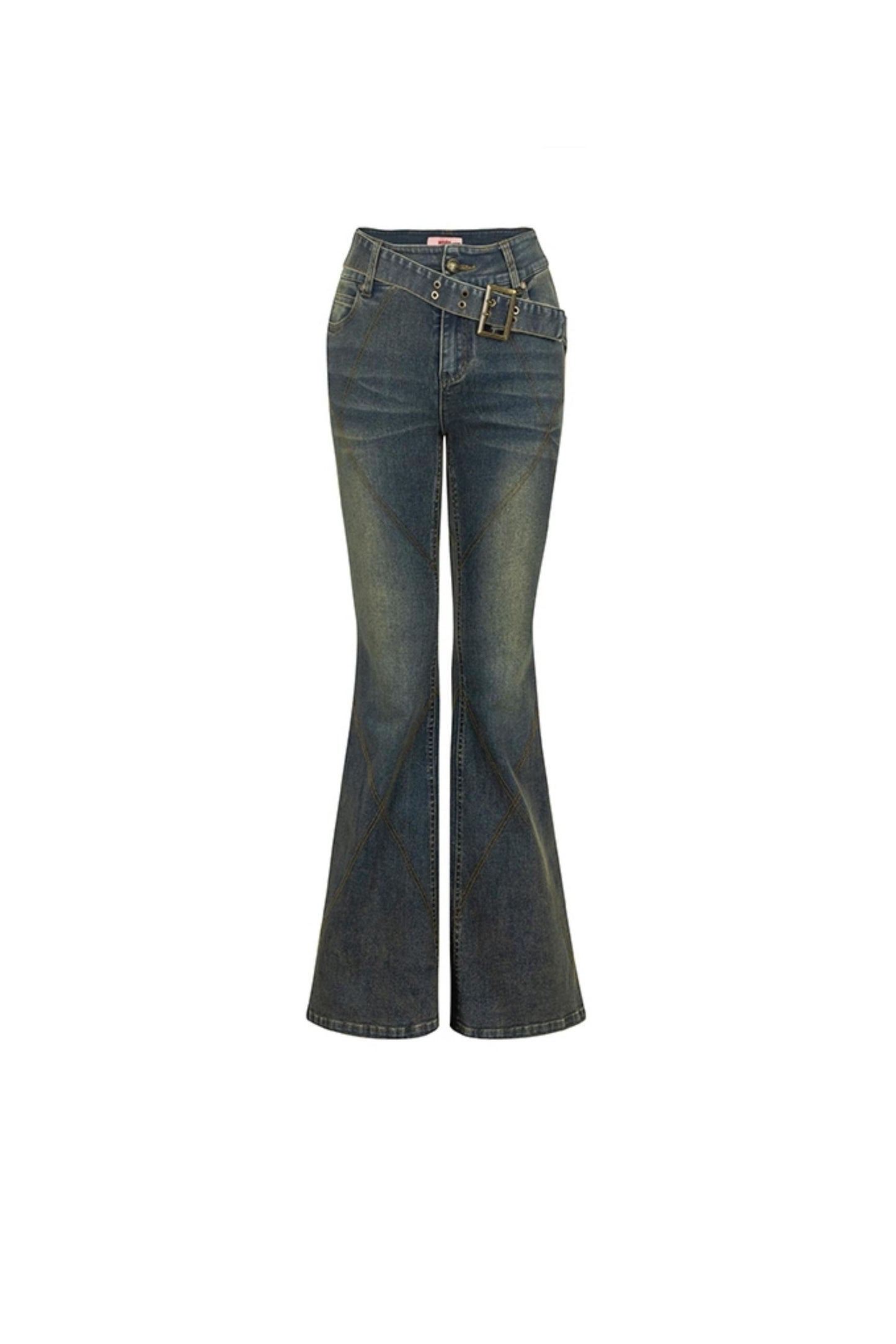 Distressed Flare Denim Pants