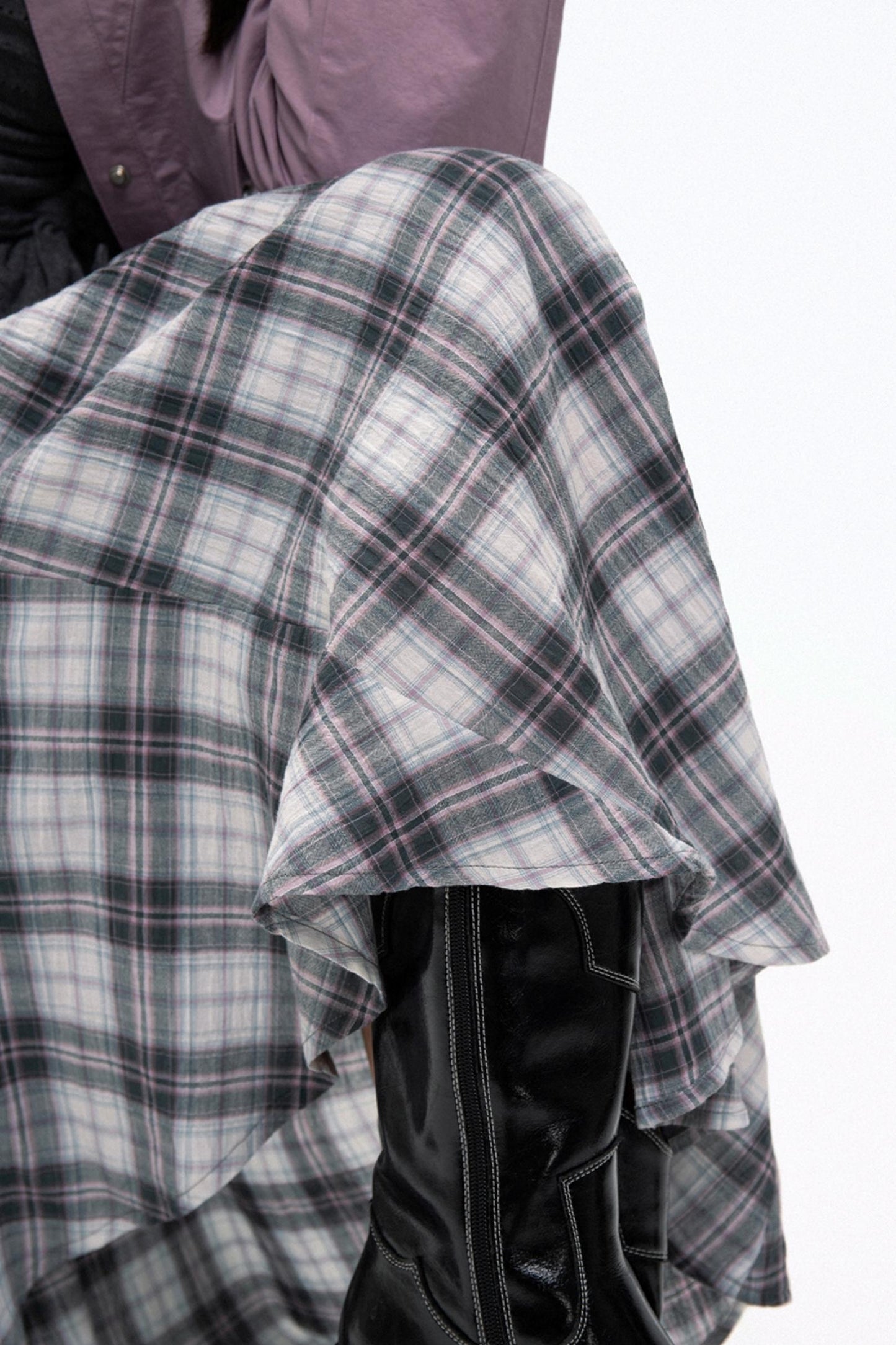 Aschrosa kariertes großes Kleid