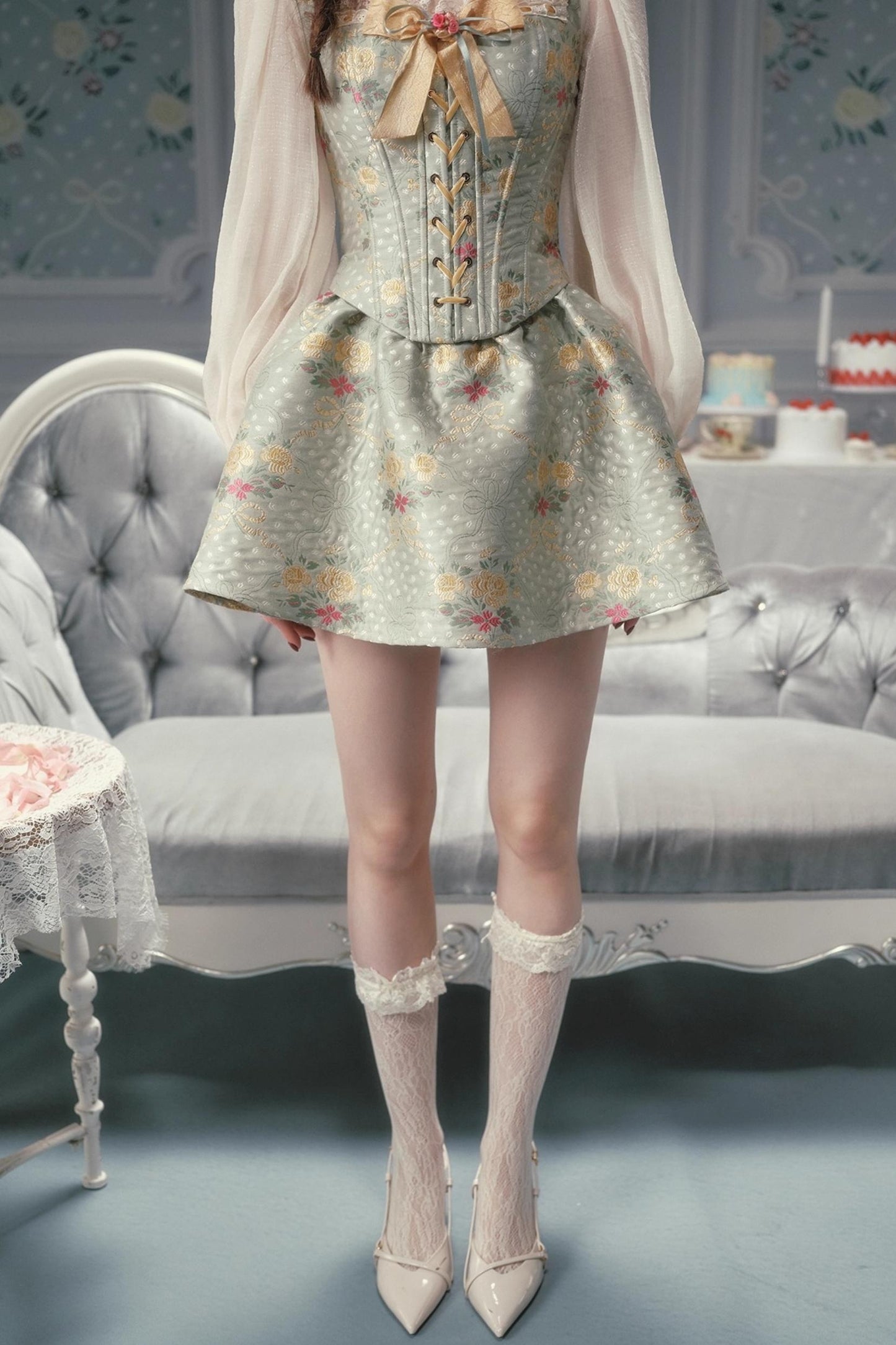 French Vintage Herringbone Dress