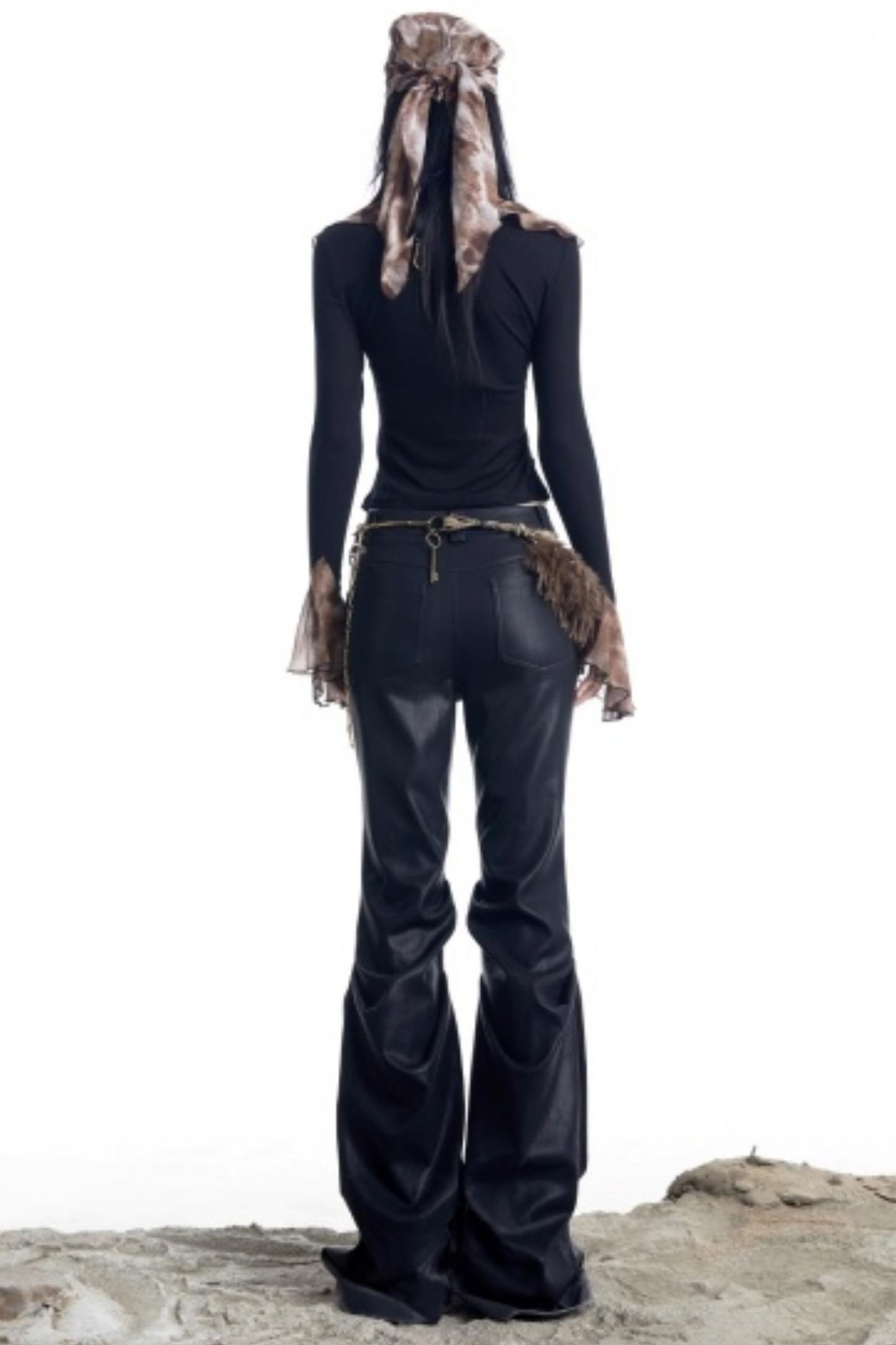 Lyocell Ruffled V-neck Pullover Top