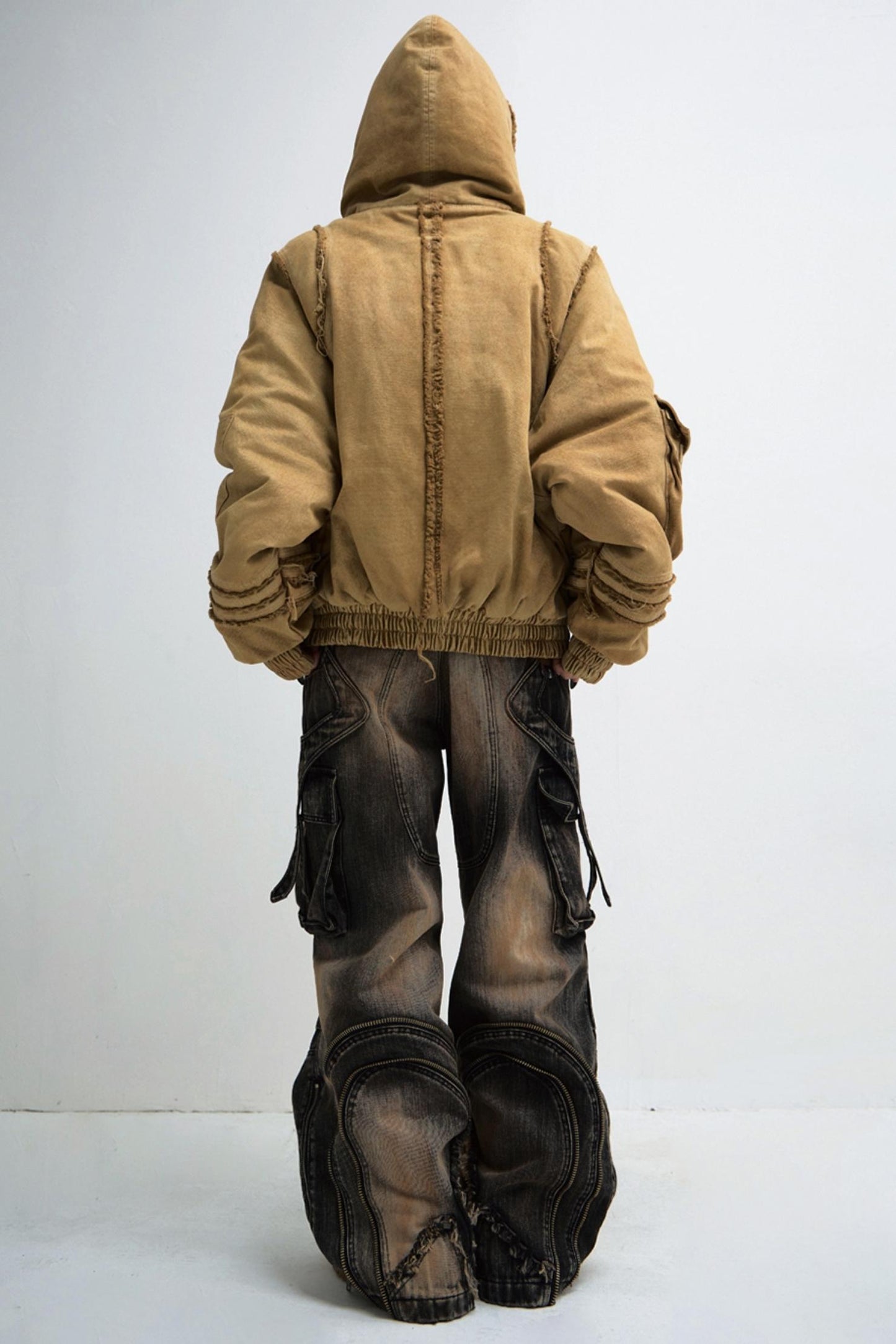 Retro schwarze plissierte Freizeithose