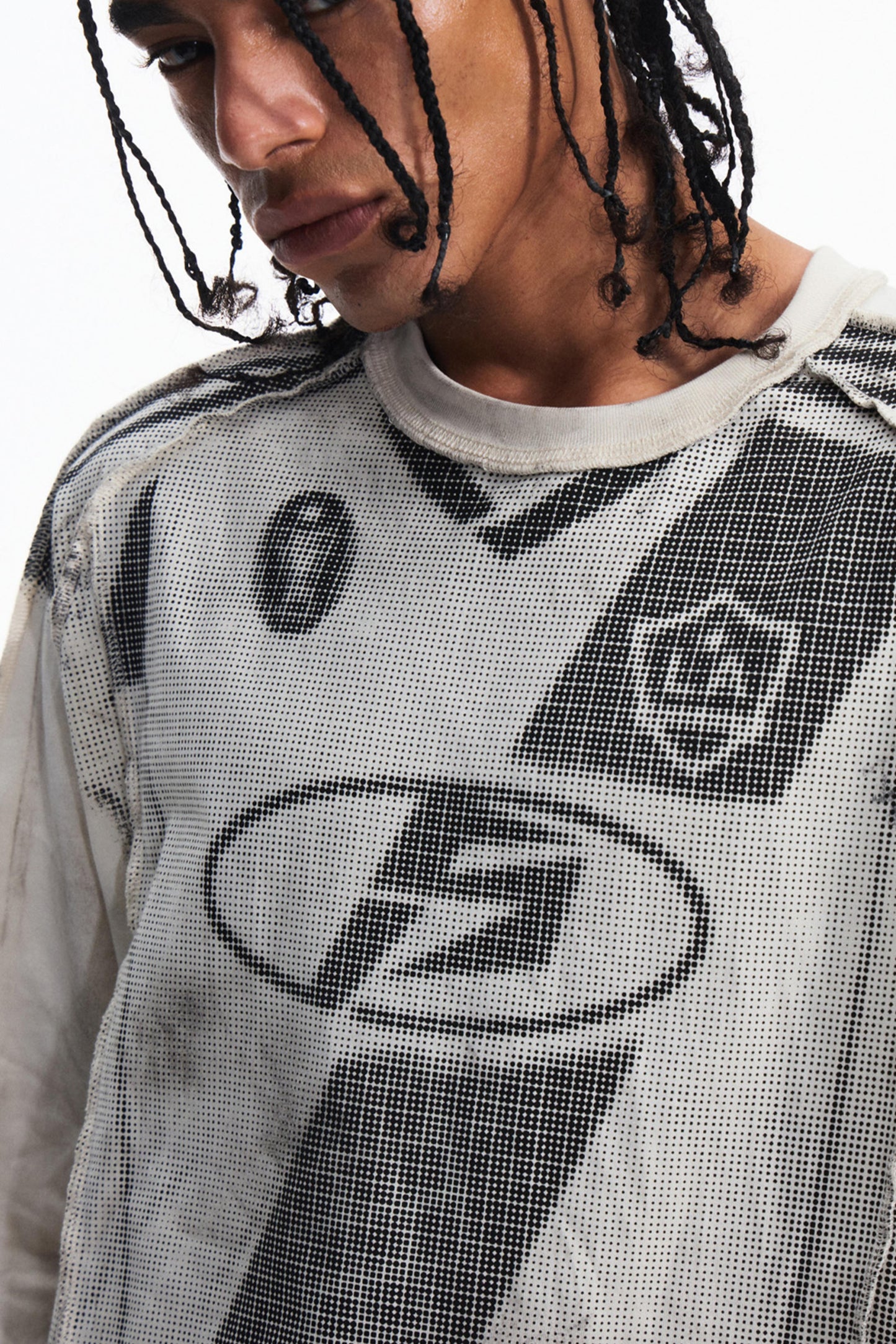 Vintage Panel Print Long Sleeve T-Shirt