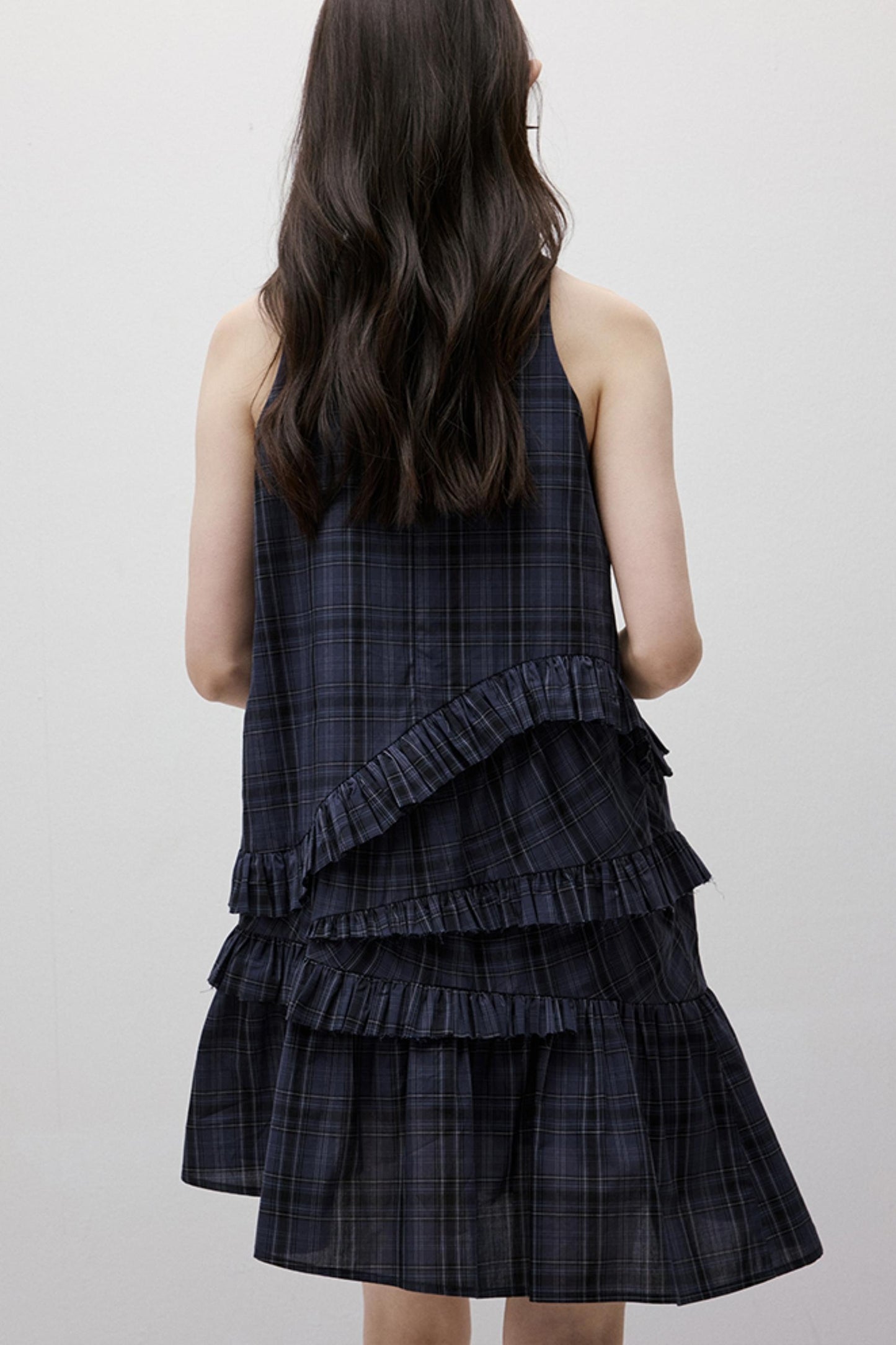 Midnight Blue Check Dress