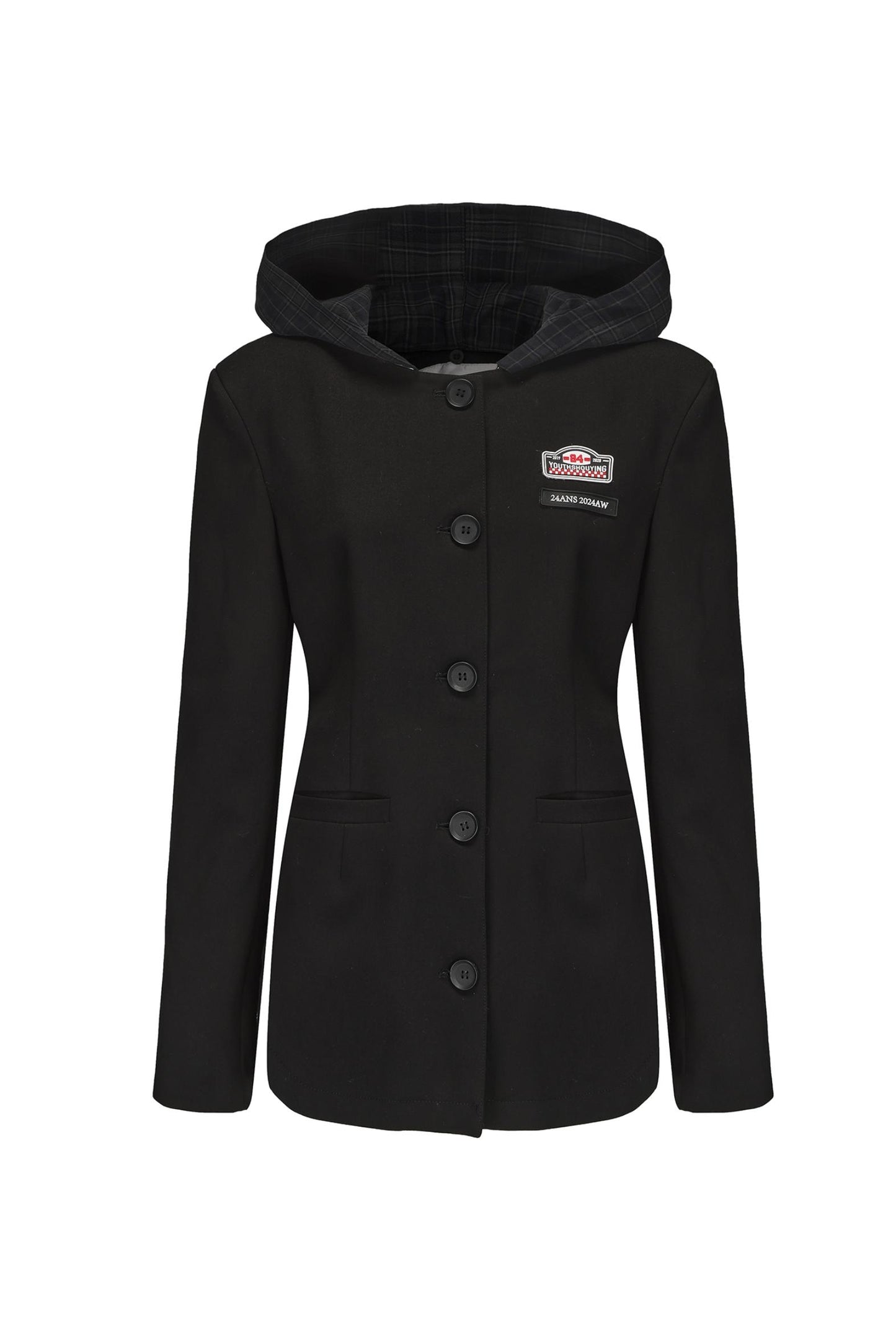 탈부착 가능한 후드 블레이저 재킷