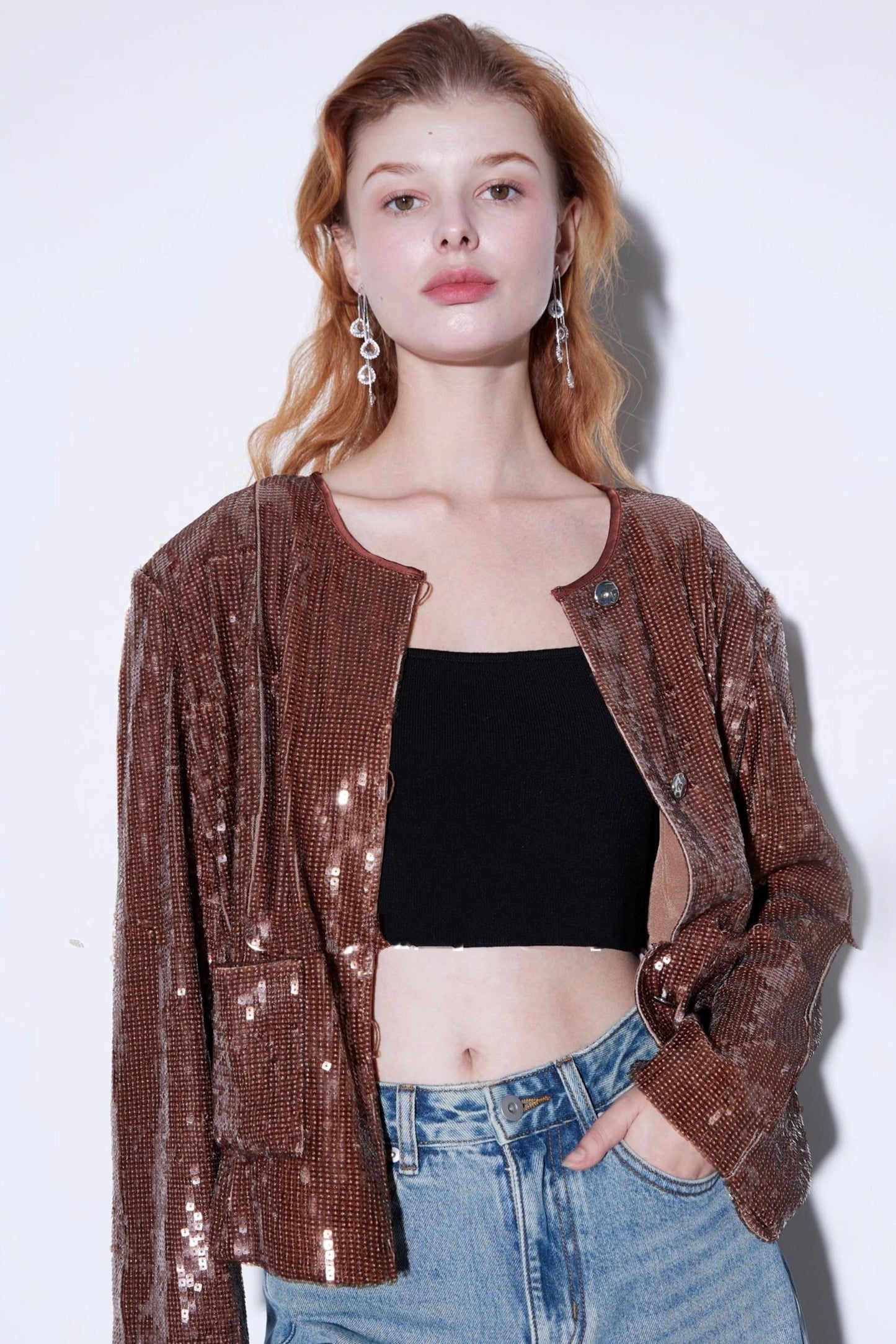 Exquisite Water Drop Zirconia Tassel Earrings