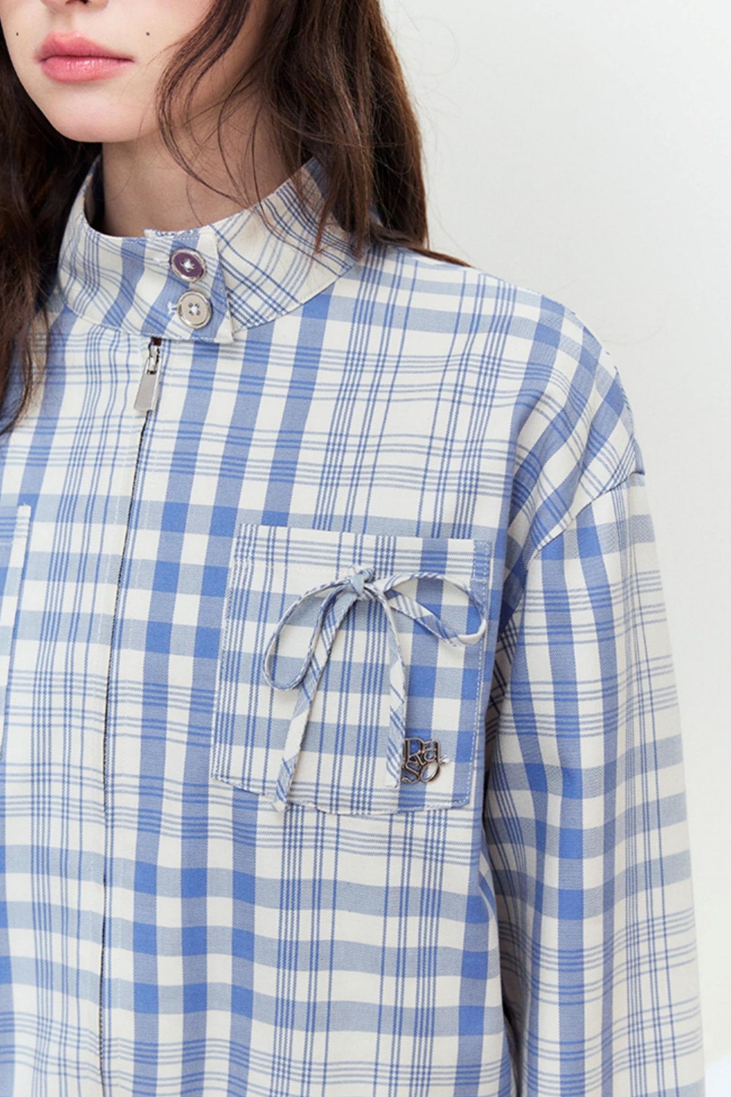 Spring Plaid Bowtie Jacket