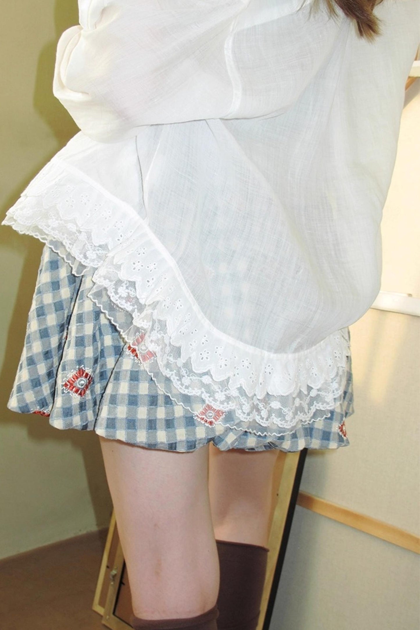 Vintage Doll Collar Lace White Shirt