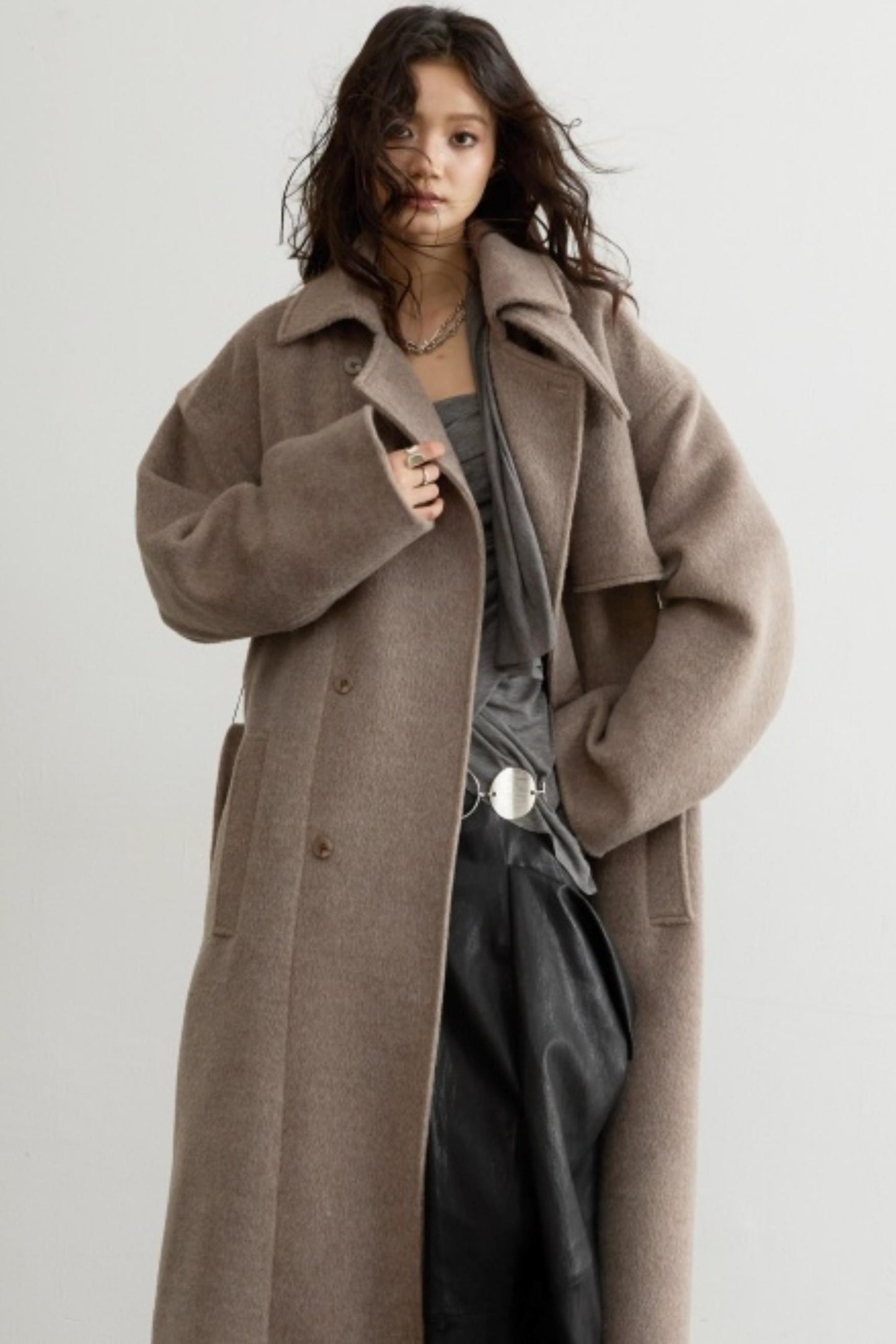 Retro Oatmeal Woolen Coat