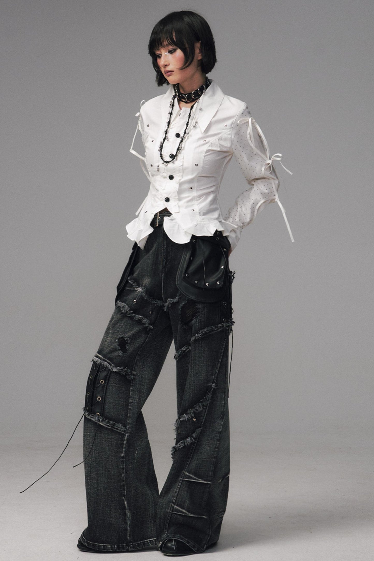 Garden Streetpunk Wide-Leg Jeans Pants