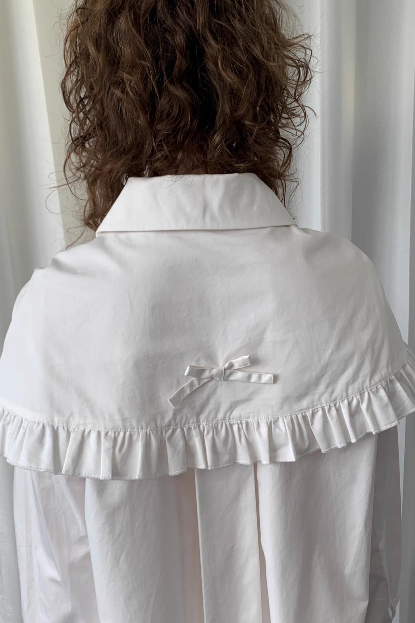 Navy Lace Doll Collar Shirt