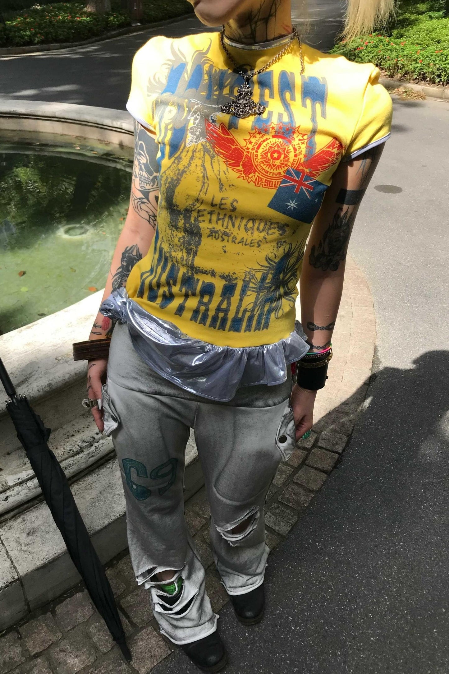 Flared Low-Rise Pants