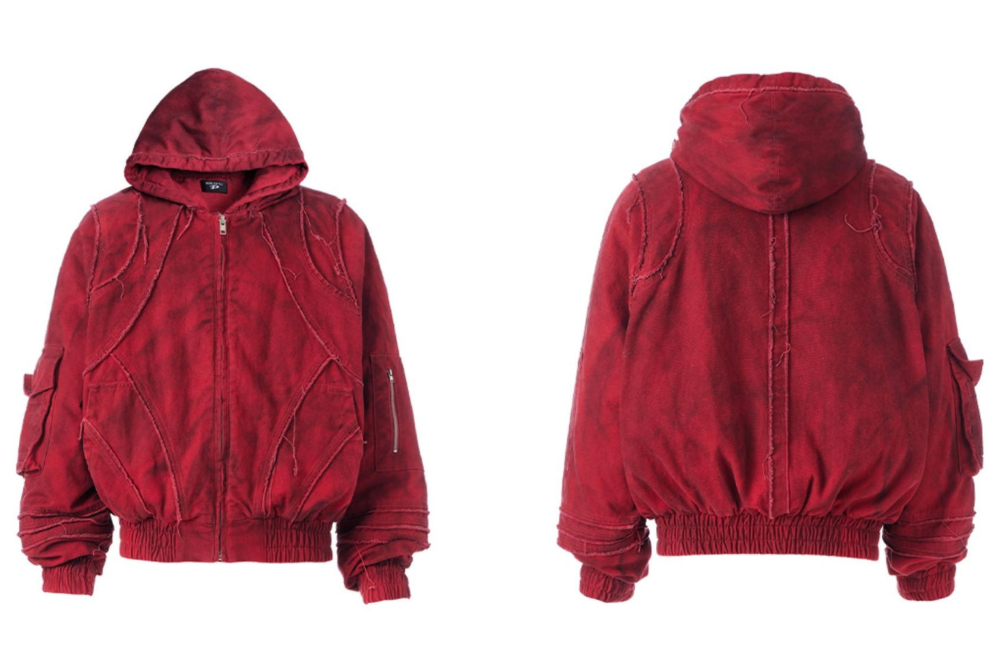 Abgenutzte, gewaschene, lockere Kapuzenjacke