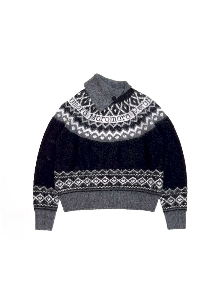 페어 아일 스트라이프 니트 탑