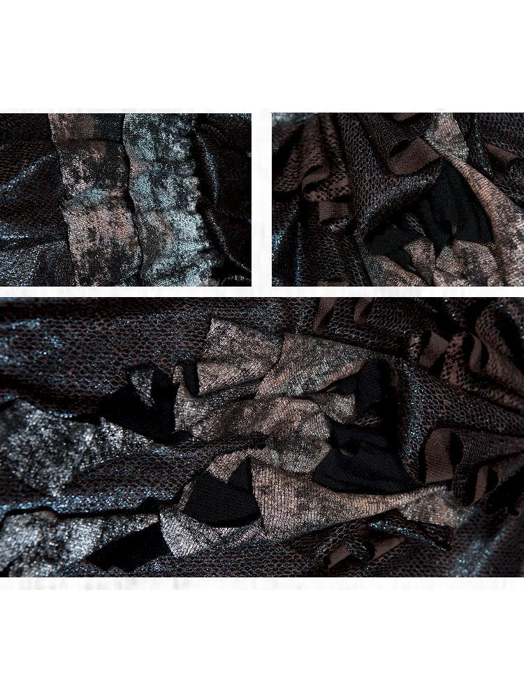 Hochgeschlossenes Rüschenshirt mit langen Ärmeln