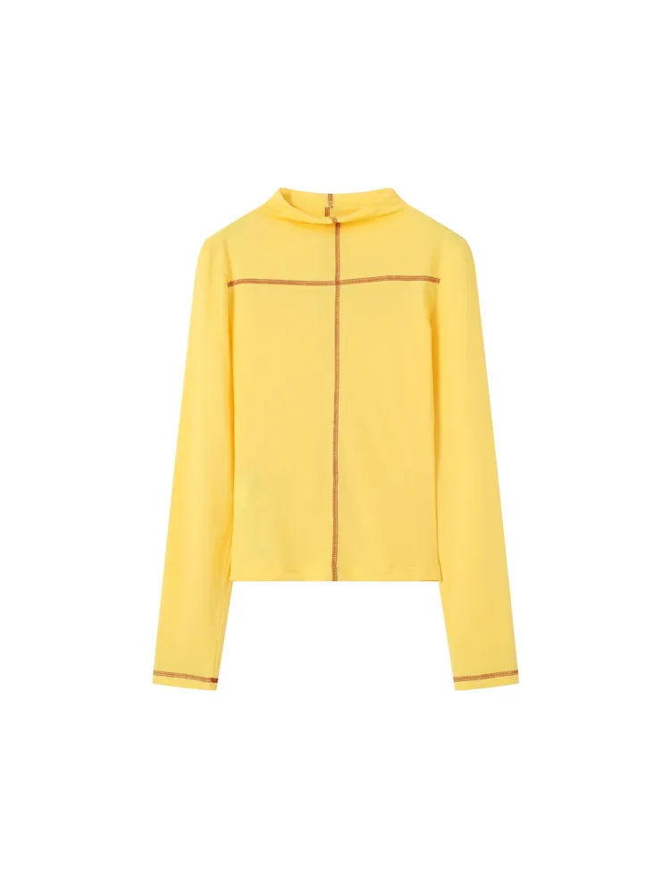 Sticken Hochkragen Innen-T-Shirt