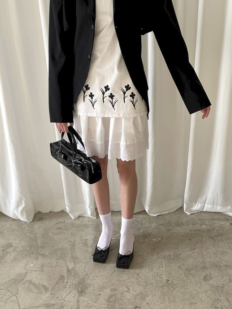 Weit geschnittener Schulterbogen Hemd mit leaky Rückenanzug