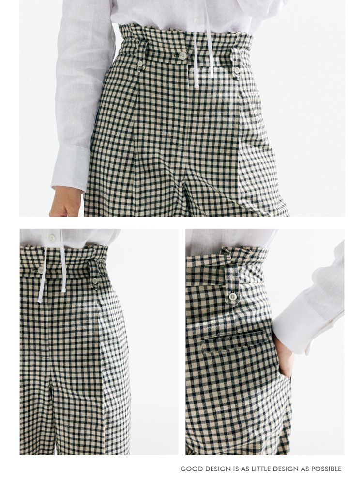 Plaid High Waist Tapered Pants