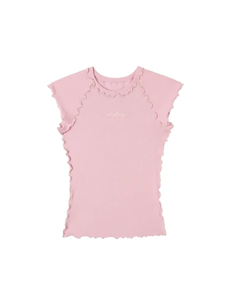 Slim Rundhals Kurzarm T-Shirt