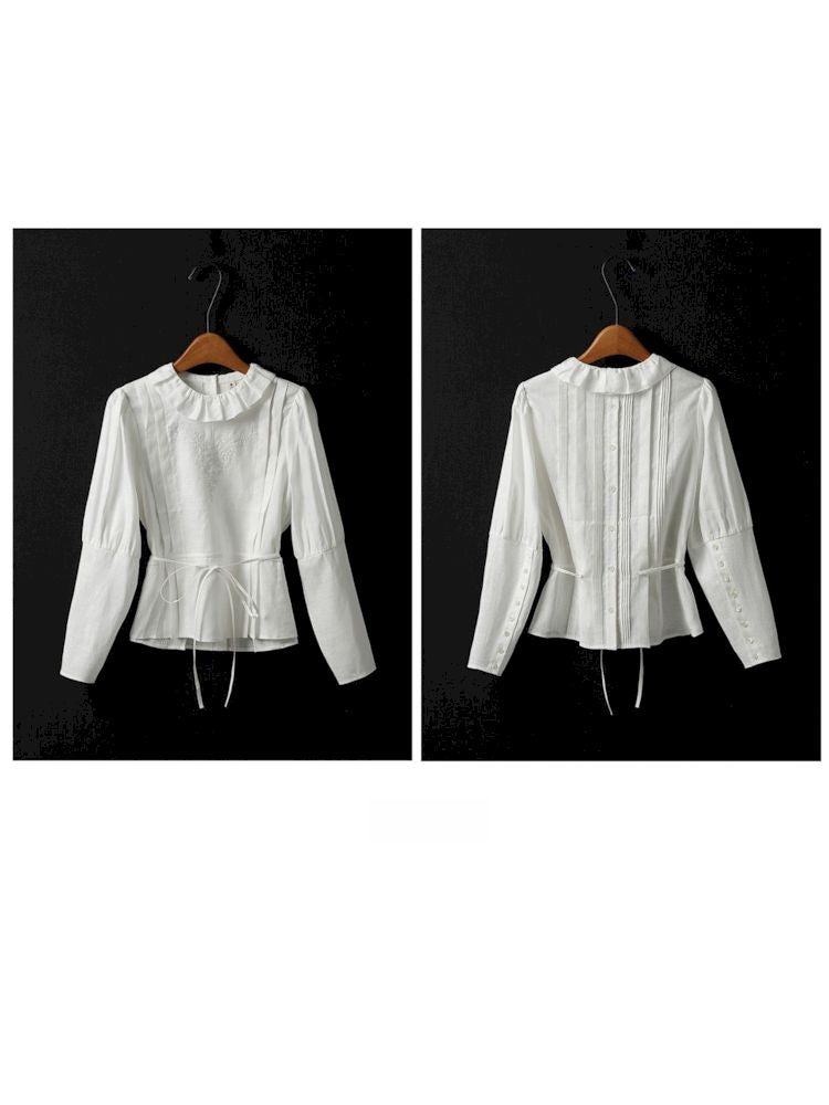 Lammbein Ärmel 100% Leinen Hemd