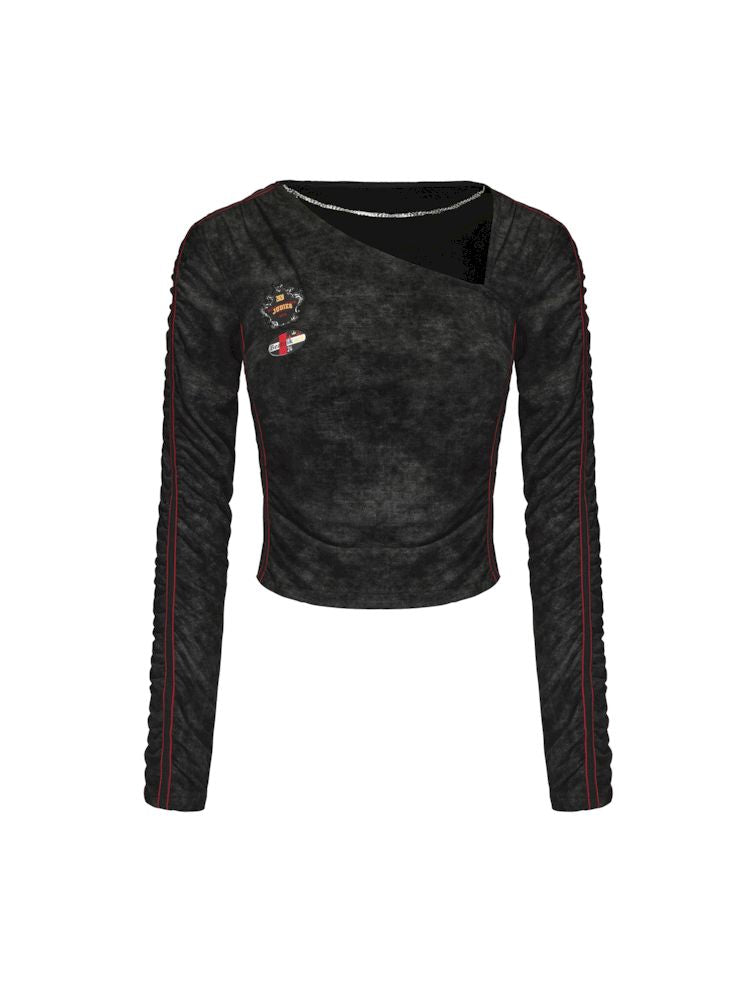 Asymmetrischer Stretch-Boden-T-Shirt