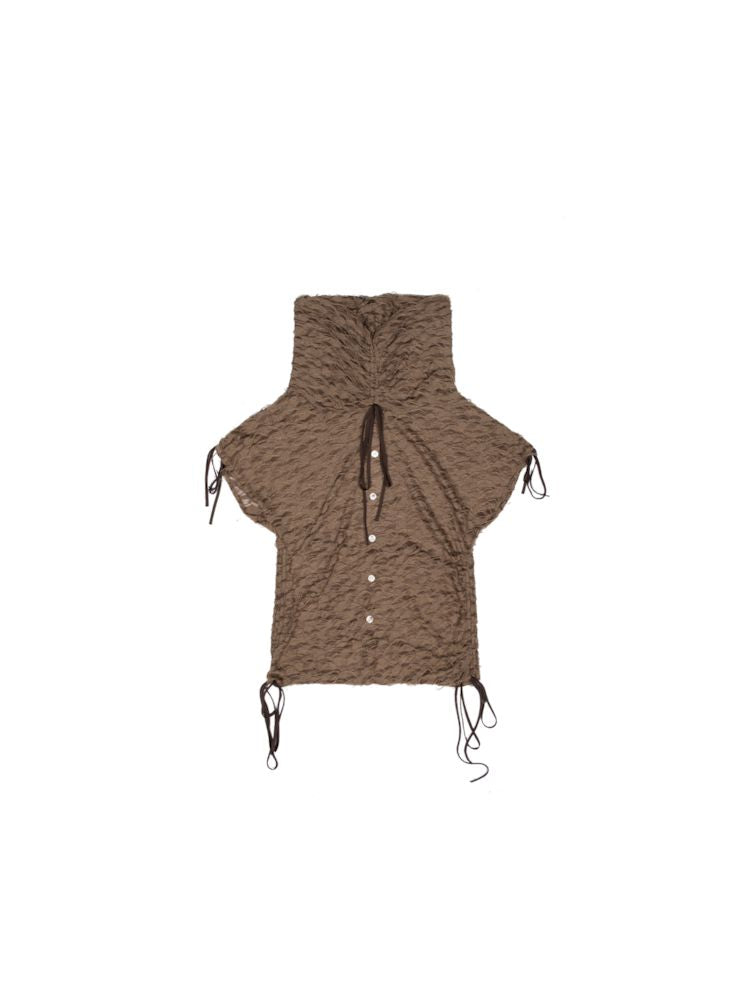 Kordelzug Dünner Kurzarm-Top