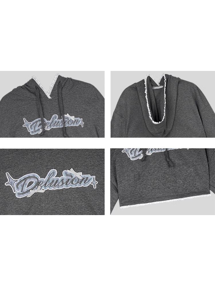 루즈 그레이 후드 스웨트셔츠