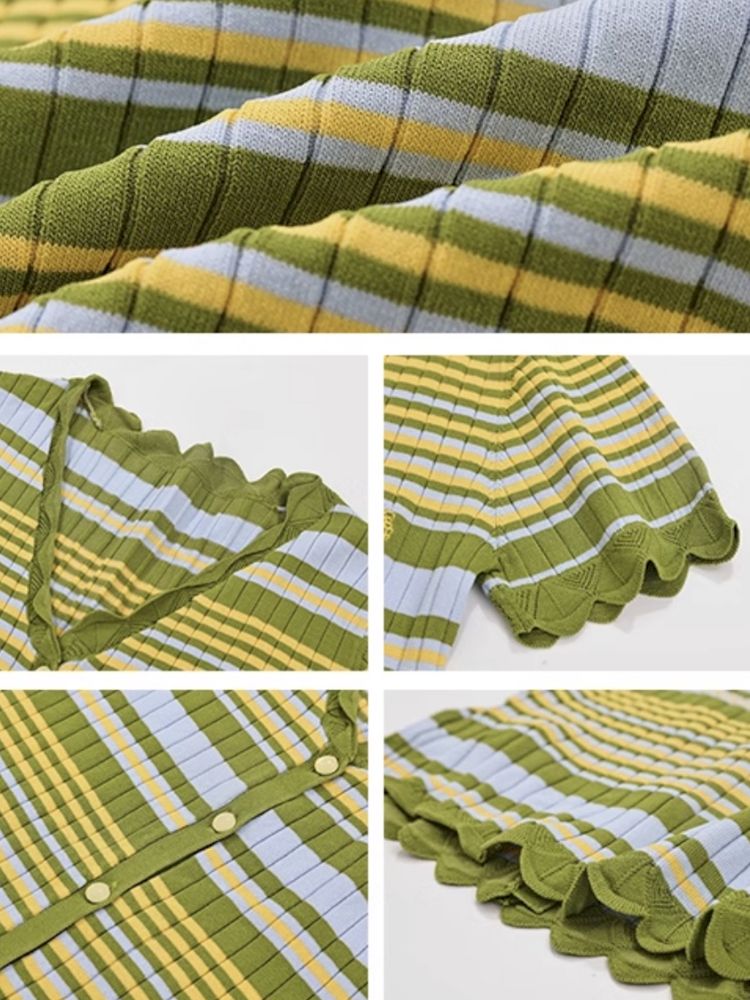 "Flight to Berlin" Knit Short Sleeve Cardigan