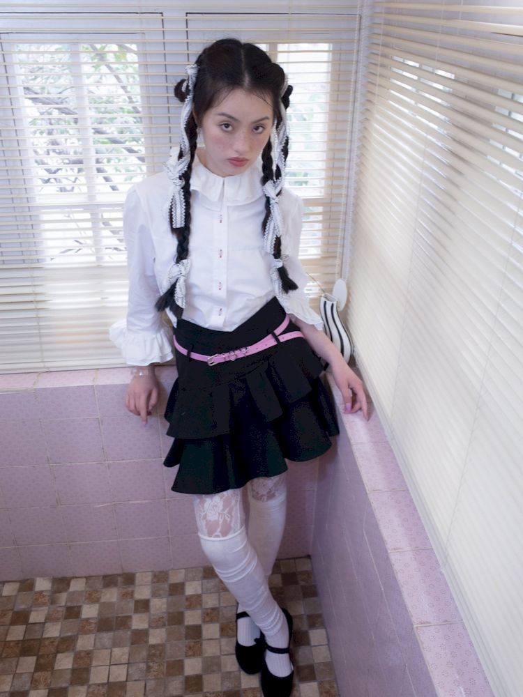 Schwarzer Design Doppel-Kleidungsrock-Anzug