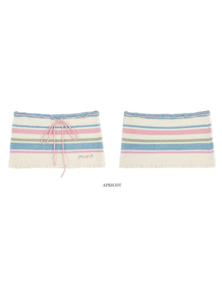 Drawstring Waist Head Overlay Fart Curtain Skirt