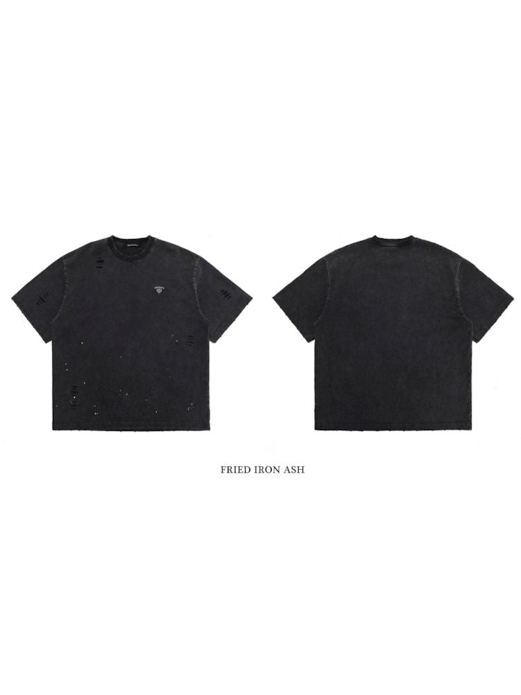 Lässiges, lockeres besticktes T-Shirt