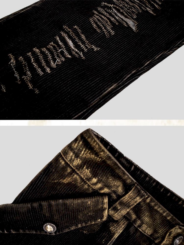 내구성이 뛰어난 브러시드 골드 저지 캐주얼 데님