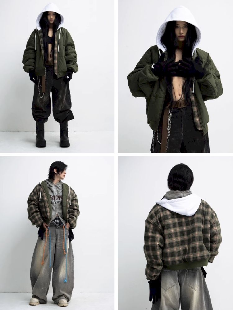 PEReversible abnehmbare Handschuhe Baumwolljacke