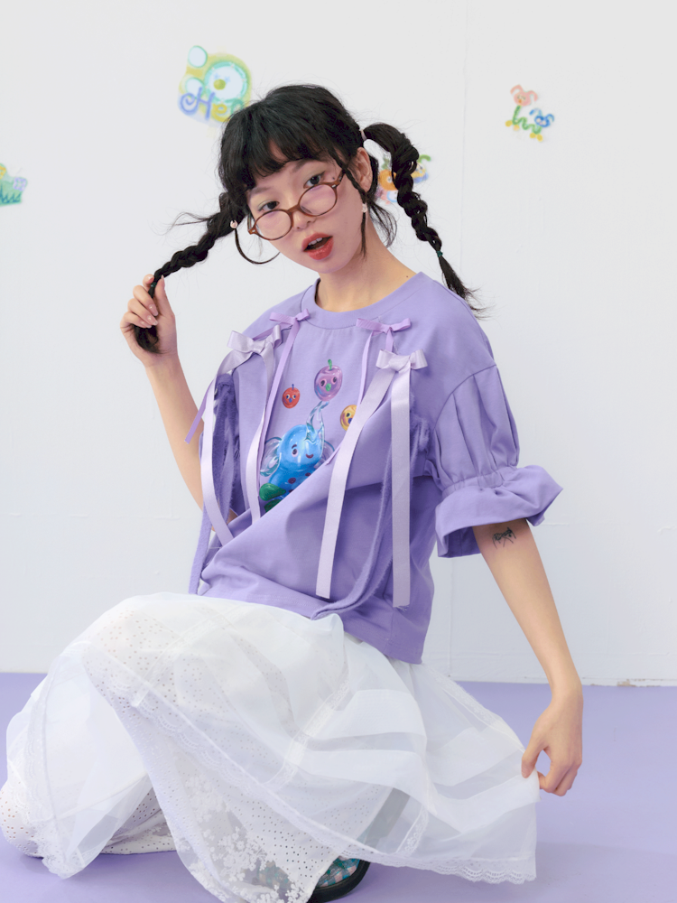 Spitzenbaumwolle Kurzarm Sommer T-Shirt