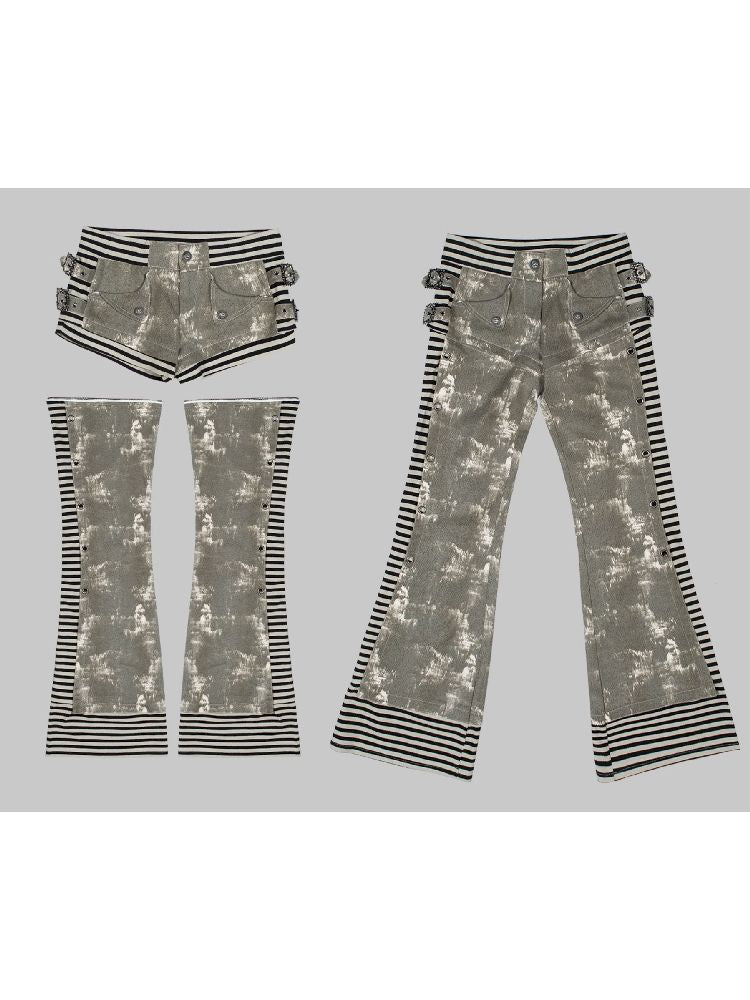 로우 웨이스트 스트레이트 헤비 팬츠