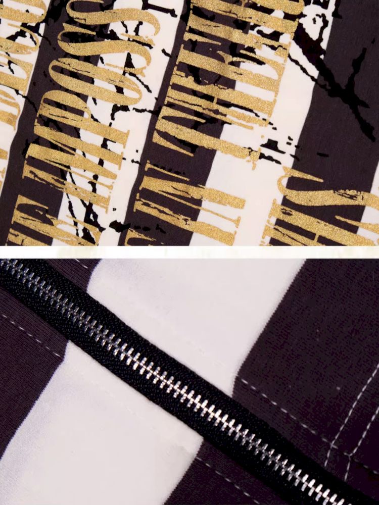 Stamping Slim Stripe Sheath Dress