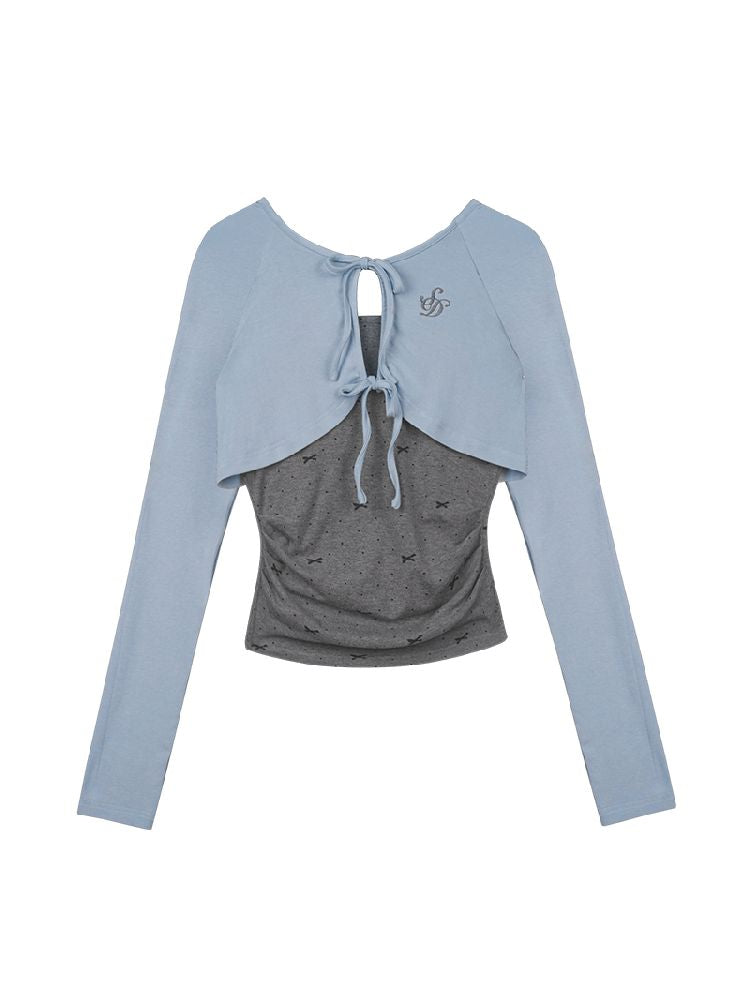 Zwei-Farben-Schleifen-Punktetop