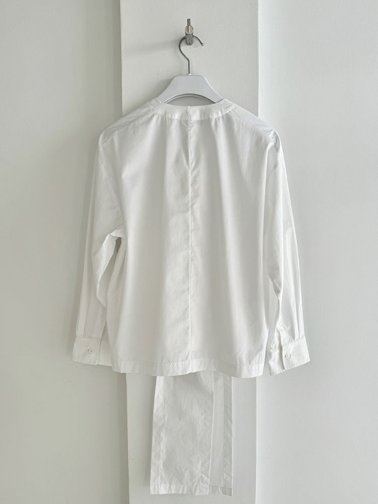 Großes Schleifen Langarm Baumwollhemd