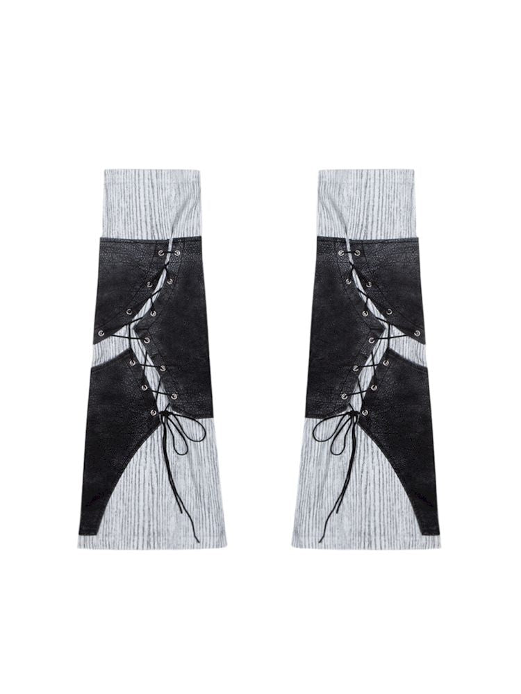 헤비 듀티 워시드 로우 웨이스트 가죽 스커트