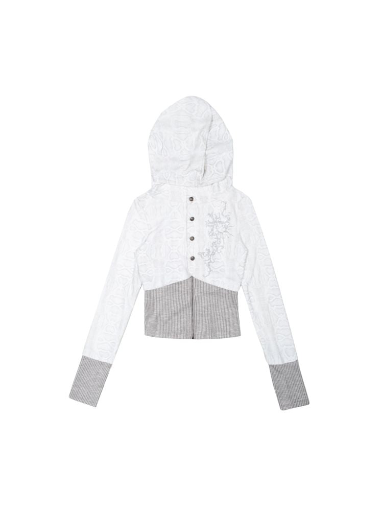 Langarm-Patchwork-Sweatshirt