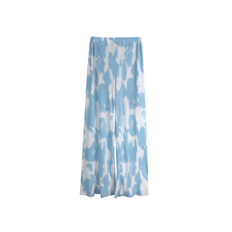 Monsoon Waves Blue Tie-Dye Dress Set-Up