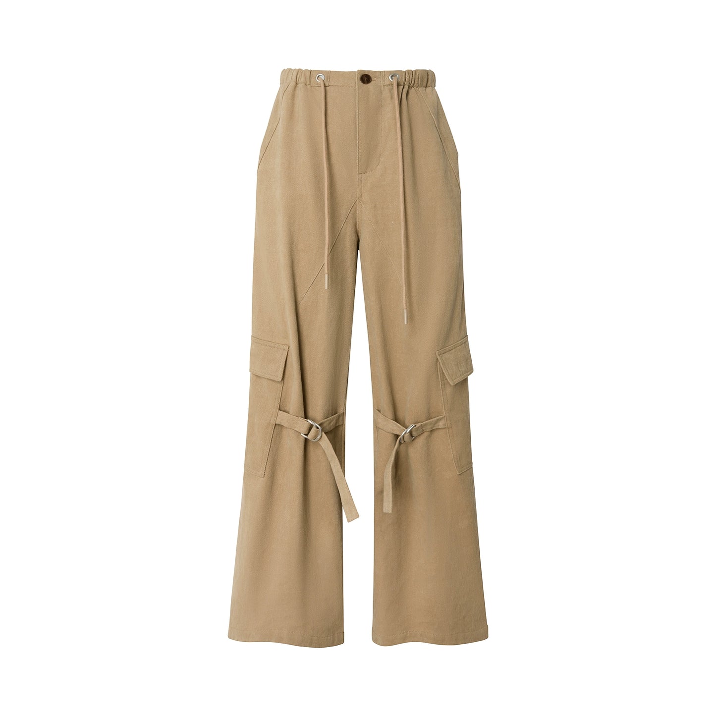 Khaki Fleece-Lined Cargo Pants