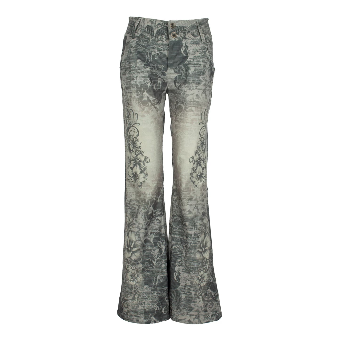 Retro Floral Bootcut Pants