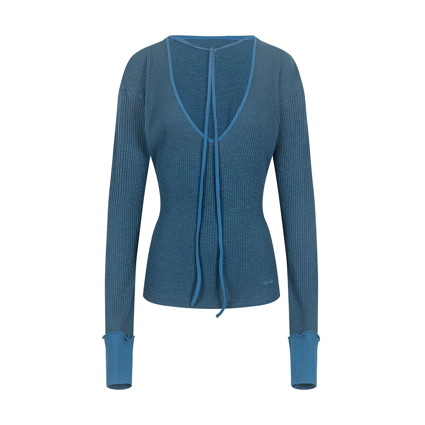 Sweet Tie V-Neck Blouse Top